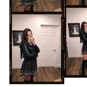 Vintage fringe leather jacket